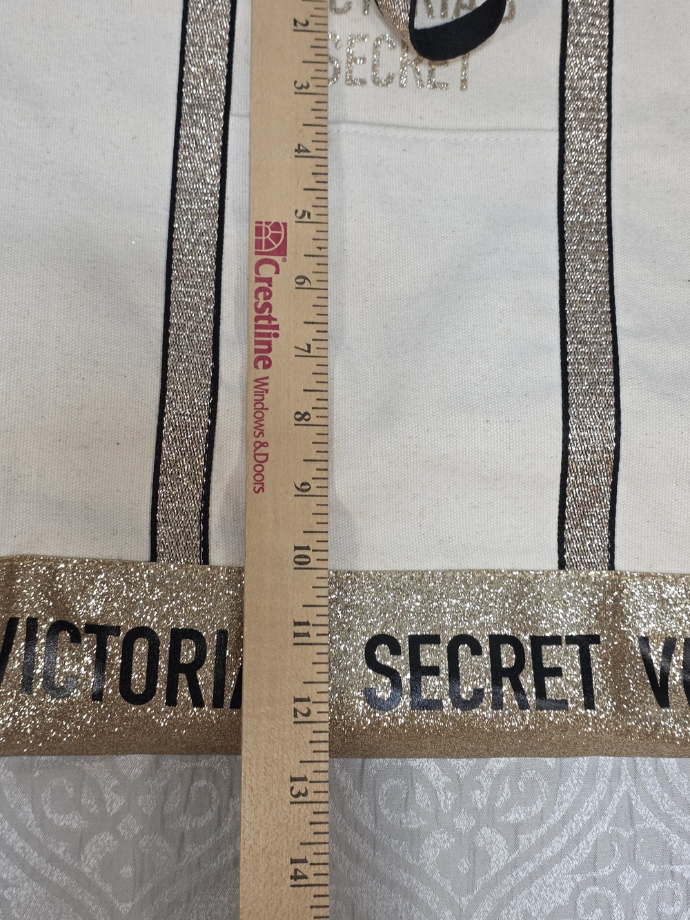 Victoria's Secret Cream and Gold Canvas Tote Bag - Picture 12 of 15